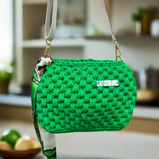 The Winnie – Handmade Crochet Crossbody Bag in Green Island