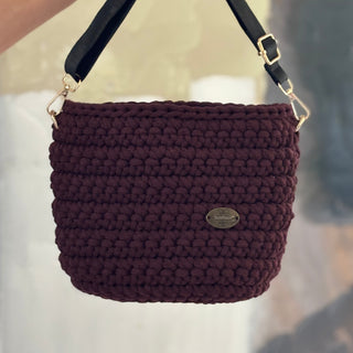 The Arwen (Small) – Handmade Crochet Crossbody Bag in Burgundy