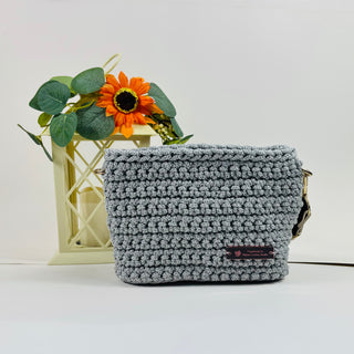 The Arwen (Small) – Handmade Crochet Crossbody Bag in Silver
