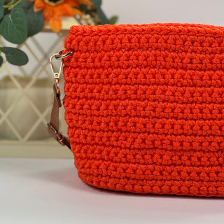 The Arwen – Handmade Crochet Crossbody Bag in Orange
