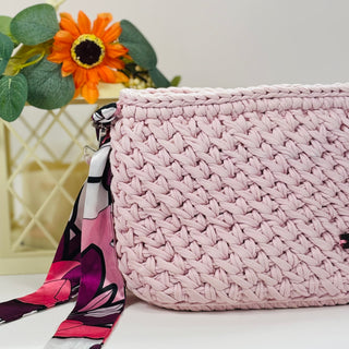 The Jasmine – Handmade Crochet Crossbody Bag in Light Pink