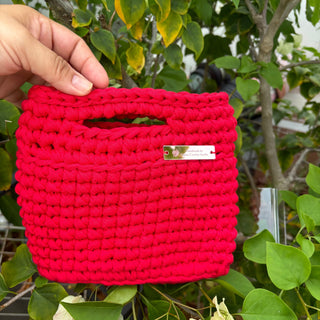 Handmade Clutch Crochet Bag in Red