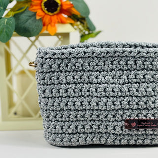 The Arwen (Small) – Handmade Crochet Crossbody Bag in Silver
