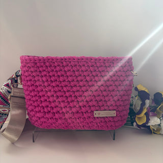 The Jasmine – Handmade Crochet Crossbody Bag in Hot Pink