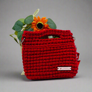 Handmade Clutch Crochet Bag in Red