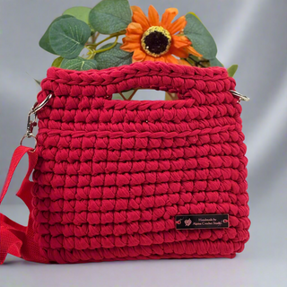 Handmade Clutch Crochet Bag in Red