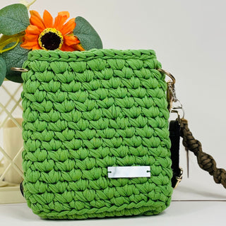 Bolso de mano de crochet - Verde oliva