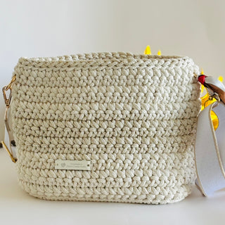 The Arwen – Handmade Crochet Crossbody Bag in Ivory