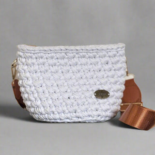 The Jasmine (Small) – Handmade Crochet Crossbody Bag in White