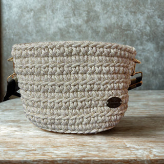 The Maya (Small) – Handmade Crochet Crossbody Bag in Shiny Ivory