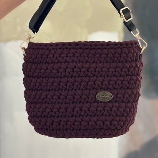 The Arwen (Small) – Handmade Crochet Crossbody Bag in Burgundy
