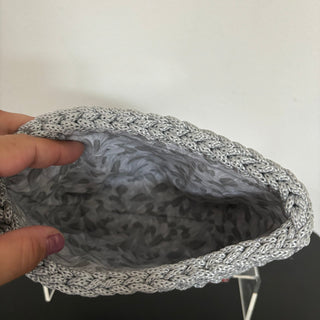 The Arwen (Small) – Handmade Crochet Crossbody Bag in Silver