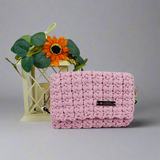 The Isabel – Handmade Crochet Shoulder Bag in Pink