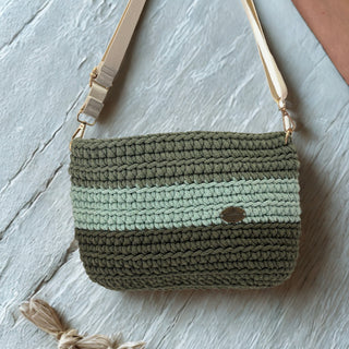 The Maya Handmade Crochet Bag – Crossbody Purse in Green Avocado, Aloe & Eucalyptus