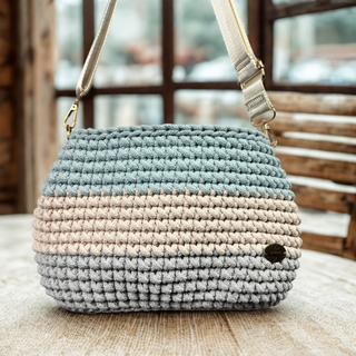 The Alicia – Handmade Crochet Crossbody Bag in Misty, Nude & Light Grey