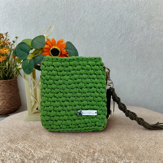 Bolso de mano de crochet - Verde oliva