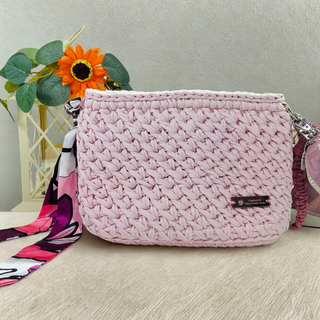 The Jasmine – Handmade Crochet Crossbody Bag in Light Pink