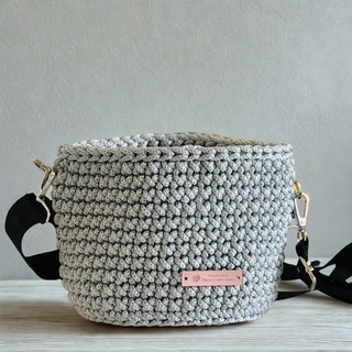 The Alicia (Small) – Handmade Crochet Crossbody Bag in Silver
