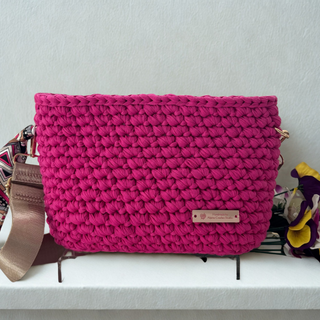 The Jasmine – Handmade Crochet Crossbody Bag in Hot Pink