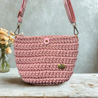 The Arwen (Small) – Handmade Crochet Crossbody Bag in Pink