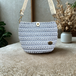 The Arwen - Handmade Crochet Crossbody Bag in Sky Blue