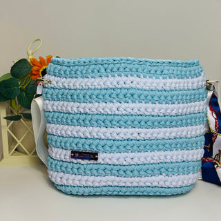 El bolso Arwen - Blanco y azul claro