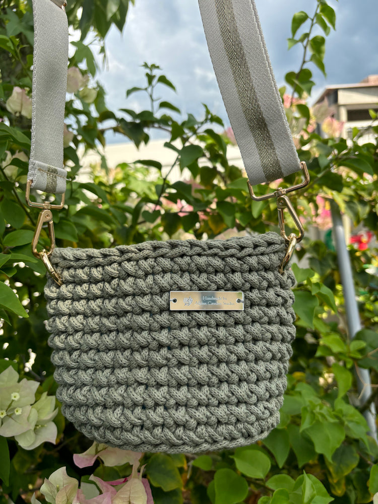 The Alicia Handbag - 100% Cotton Cord - Olive Green
