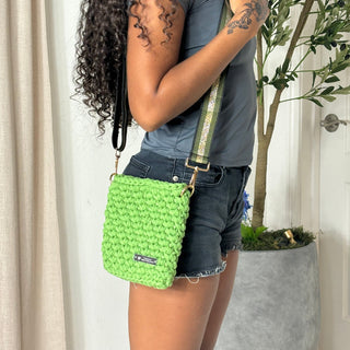 Bolso de mano de crochet - Verde oliva