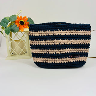 The Alicia Handbag - Sapphire Blue and Caramel