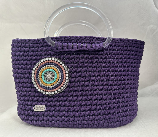 Custom Handmade Crochet Crossbody/Tote Purse - The Alicia Handbag - Polyester Yarn
