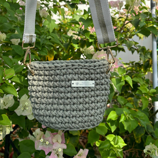 The Alicia Handbag - 100% Cotton Cord - Olive Green