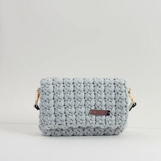 Handmade Crochet Clutch Bag in Silver | The Isabel