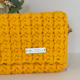 Handmade Crochet Clutch Bag in Yellow | The Isabel