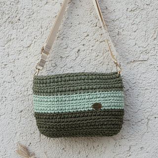The Maya Handmade Crochet Bag – Crossbody Purse in Green Avocado, Aloe & Eucalyptus