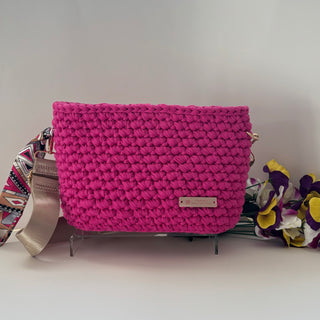 Handmade Crochet Crossbody Bag in Hot Pink | The Jasmine