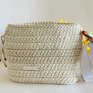 Crochet Crossbody Bag in Ivory | The Arwen 
