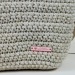 Handmade Crochet Crossbody Bag in Shiny Ivory | The Arwen