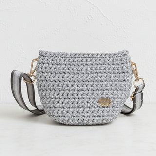 The Arwen Handbag – Handmade Crossbody Crochet  Bag in Silver