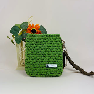 Bolso de mano de crochet - Verde oliva