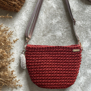 The Alicia (Small) – Handmade Crochet Crossbody Bag in Brick