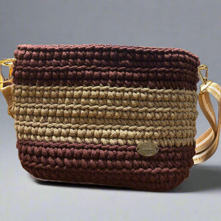 The Maya  Handbag - Coffee and Burgundy