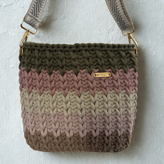 Handmade Crochet Crossbody Bag in Multicolor | The Sandra handcrafted with 100% cotton cord from Poland by Alpine Crochet Studio.