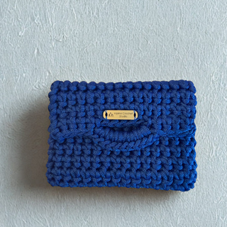 Handmade Crochet Wallet in Ball Blue | The Nina by Alpine Crochet Studio crafted with premium 100% polyester braided cord from Turkey.
