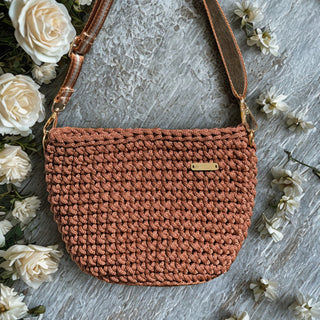 The Alicia (Small) – Handmade Crochet Crossbody Bag in Copper