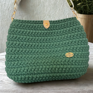 The Arwen – Handmade Crochet Crossbody Bag in Pine Green