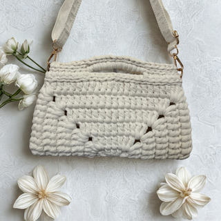 Handmade Crochet Clutch in Ice-Cream