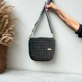 The Alicia (Small) – Handmade Crochet Crossbody Bag in Black