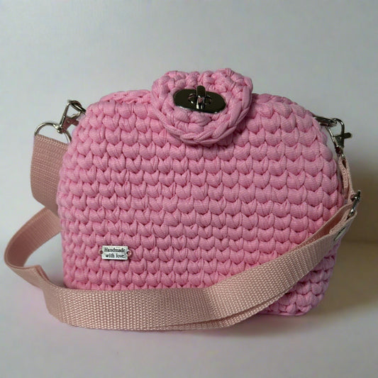 Custom Handmade Crochet Crossbody Purse - The Misty Handbag - T-Shirt Yarn