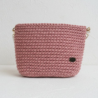 Medium Crochet Crossbody Bag in Pink | The Alicia