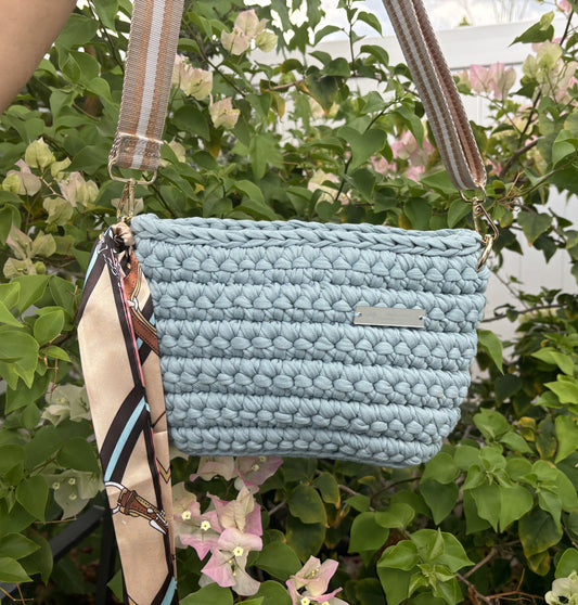 Custom Handmade Crochet Crossbody Purse- The Arwen Handbag T-Shirt Yarn